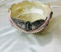 Basket with rose quartz handle