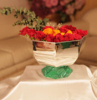 Italian Collection - 10" Centrepiece Bowl with Green Stone base