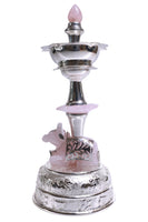 Lotus Samay (Kerala Diya) with Rose Quartz Nandi/ Cow