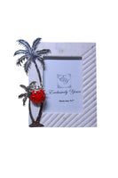 White marble photo frame with palm tree and Ladybug