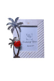 White marble photo frame with palm tree and Ladybug