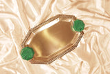Italian Collection - Octagonal Tray with green stone handles