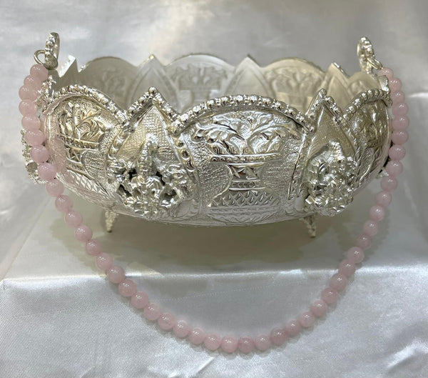 Basket with rose quartz handle