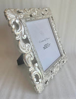 Jali Carved Photo Frame in Silver