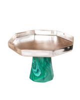 Italian Collection - 8" Tall Platter with Green Stone