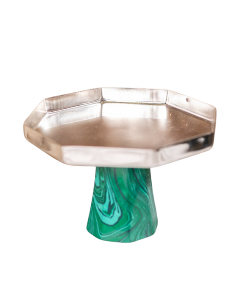 Italian Collection - 6" Tall Platter with Green Stone (Copy)