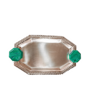 Italian Collection - Octagonal Tray with green stone handles