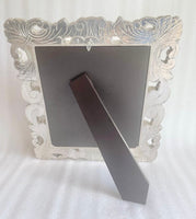 Jali Carved Photo Frame in Silver