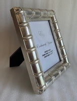 Bamboo Design Photo Frame in Silver