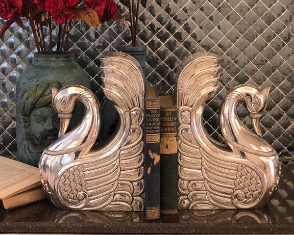 Silver Swan Bookends