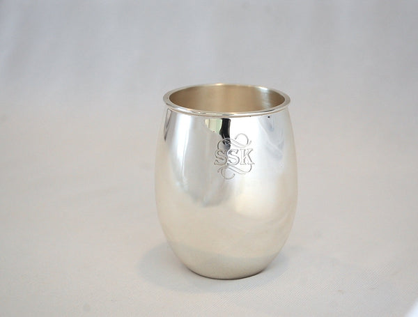 Sterling Silver Glass with Initials