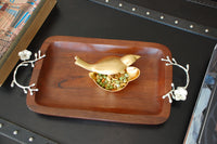 Wooden Tray with Flower Handle