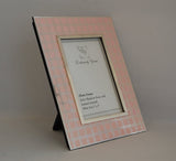 Silver Plated Photo Frame with Enamel Check Design