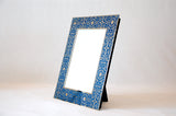 Silver Plated Photo Frame with Enamel Scroll Design