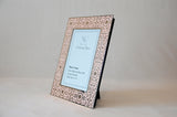 Silver Plated Photo Frame with Enamel Scroll Design