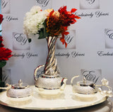 Oval Tray with Branch and Floral design