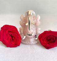 3D Ganesha Rose Quartz