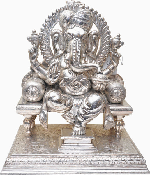 Silver Sitting Ganesha