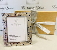 Silver Plated Photo frame with Etching and Enamel